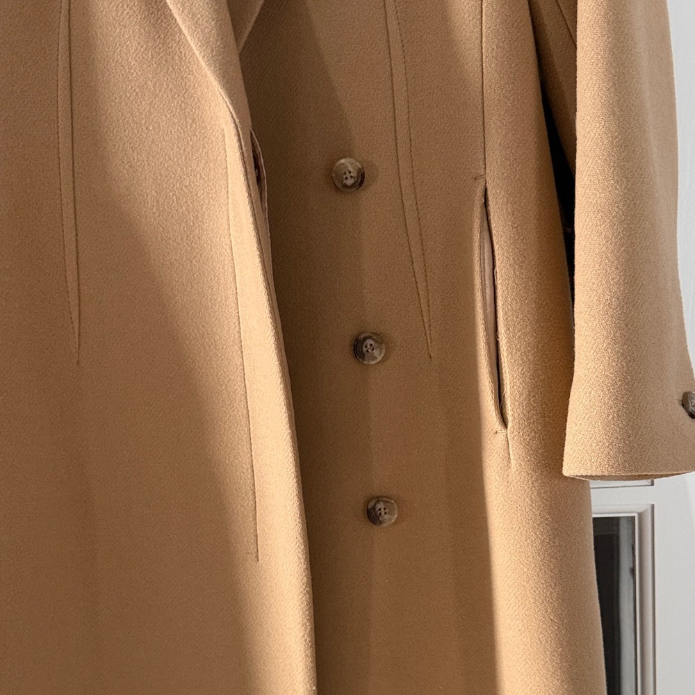 Reiss Camel Italian Fabric Coat US Size 4 UK Size 8 - Picture 4 of 5